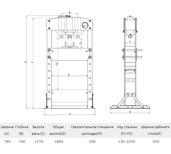 SD0808CEA пневмо-гидравлический рамный пресс на 30 тонн
