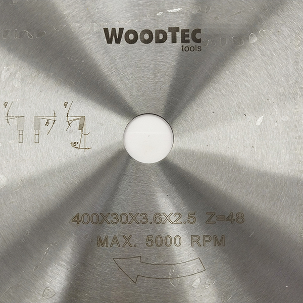 Пила дисковая Ø400 х 30 х 3,6/2,5 Z48 WZ WoodTec